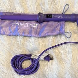 HerStyler Baby Curls Curling Wand – 1" Purple + Heat Pouch