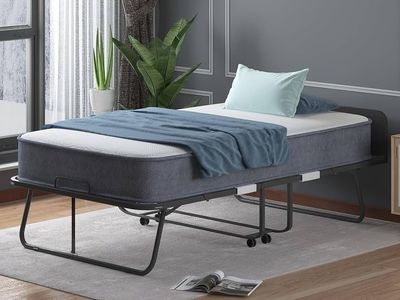 CECER 75" x 38" Folding Bed with 5" Memory Foam Mattress