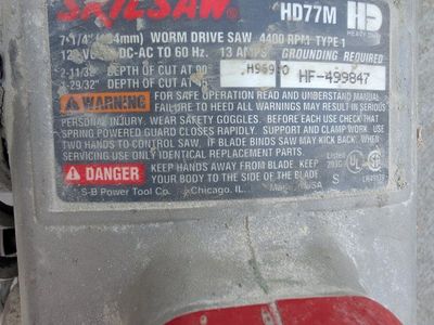 Skilsaw HD77M Heavy Duty 7-1/4" Worm Drive Masonry Saw with Blade Roller