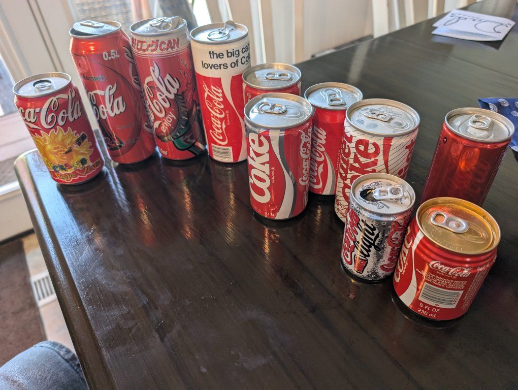 Vintage International Coca-Cola Soda Can Collection - Lot of 11 Assorted Cans
