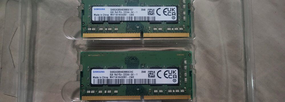 Laptop 16gb 3200mhz Samsung DDR4 kit 2x8gb sticks