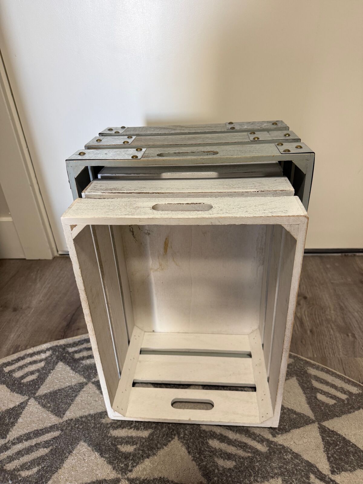 2 Wooden Crates, Decorative, for books, magazines or whatever