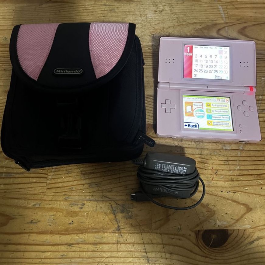 nintendo ds lite console with case