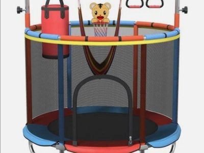 Wanmwill 60" Kids Trampoline Indoor Outdoor with Enclosure Net