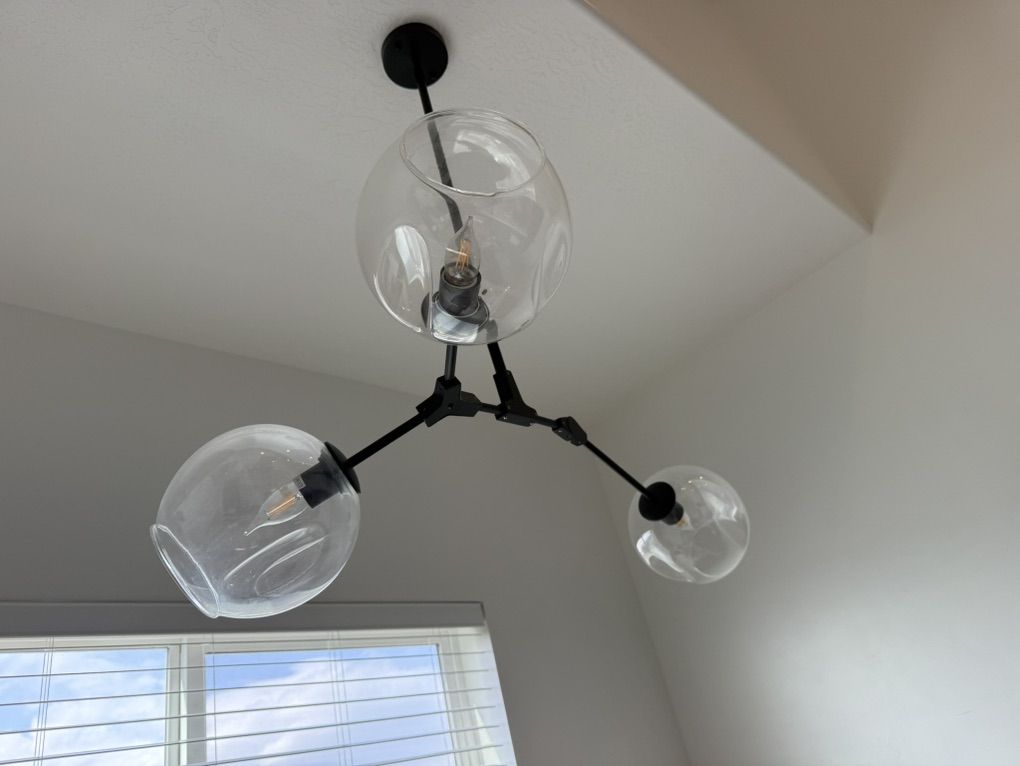 Modern Black 3-Light Glass Globe Light
