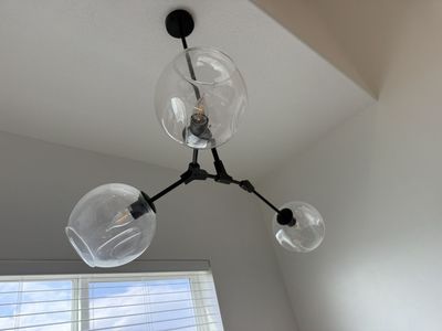 Modern Black 3-Light Glass Globe Light