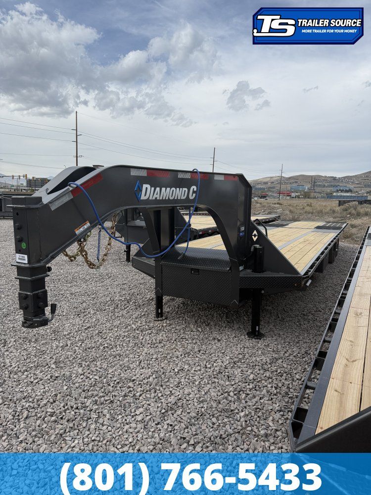 8.5x35 Diamond C FMAX-HDT 216 Gooseneck Hydraulic Dovetail Equipment Trailer - 40K GVWR - HDSS (Hutch) Suspension, Hydraulic