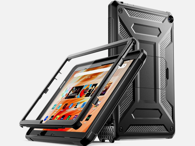 Fire HD 10 13th Gen 2023 Rugged Case w/ Screen Protector Kickstand Black Cover
