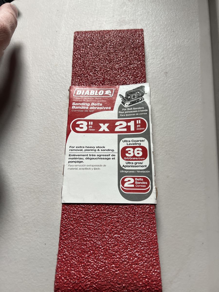 Diablo 3" x 21" 36-Grit Sanding Belts - 2 Pack for Belt Sanders, Ultra Coarse