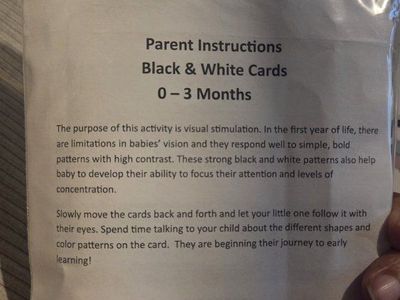 Baby Visual Stimulation Black & White Cards 0-3 Months
