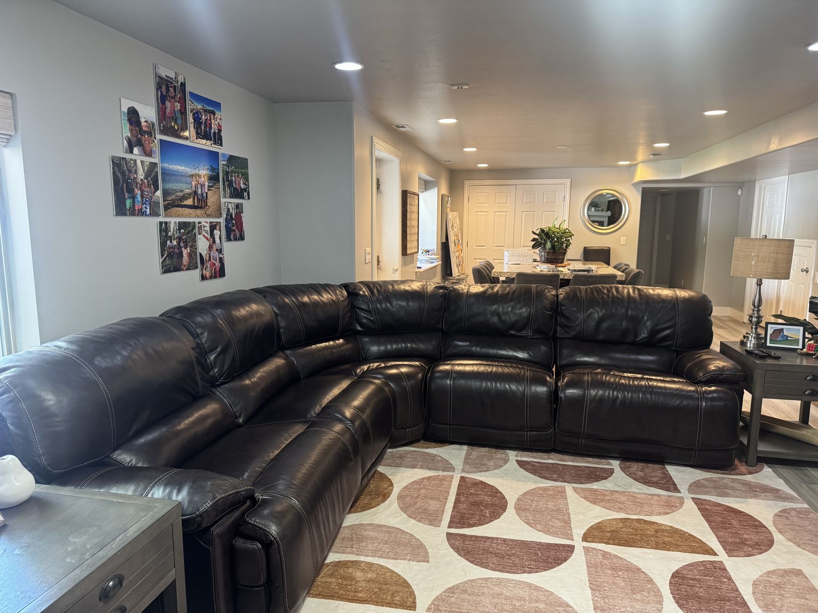 Leather sectional