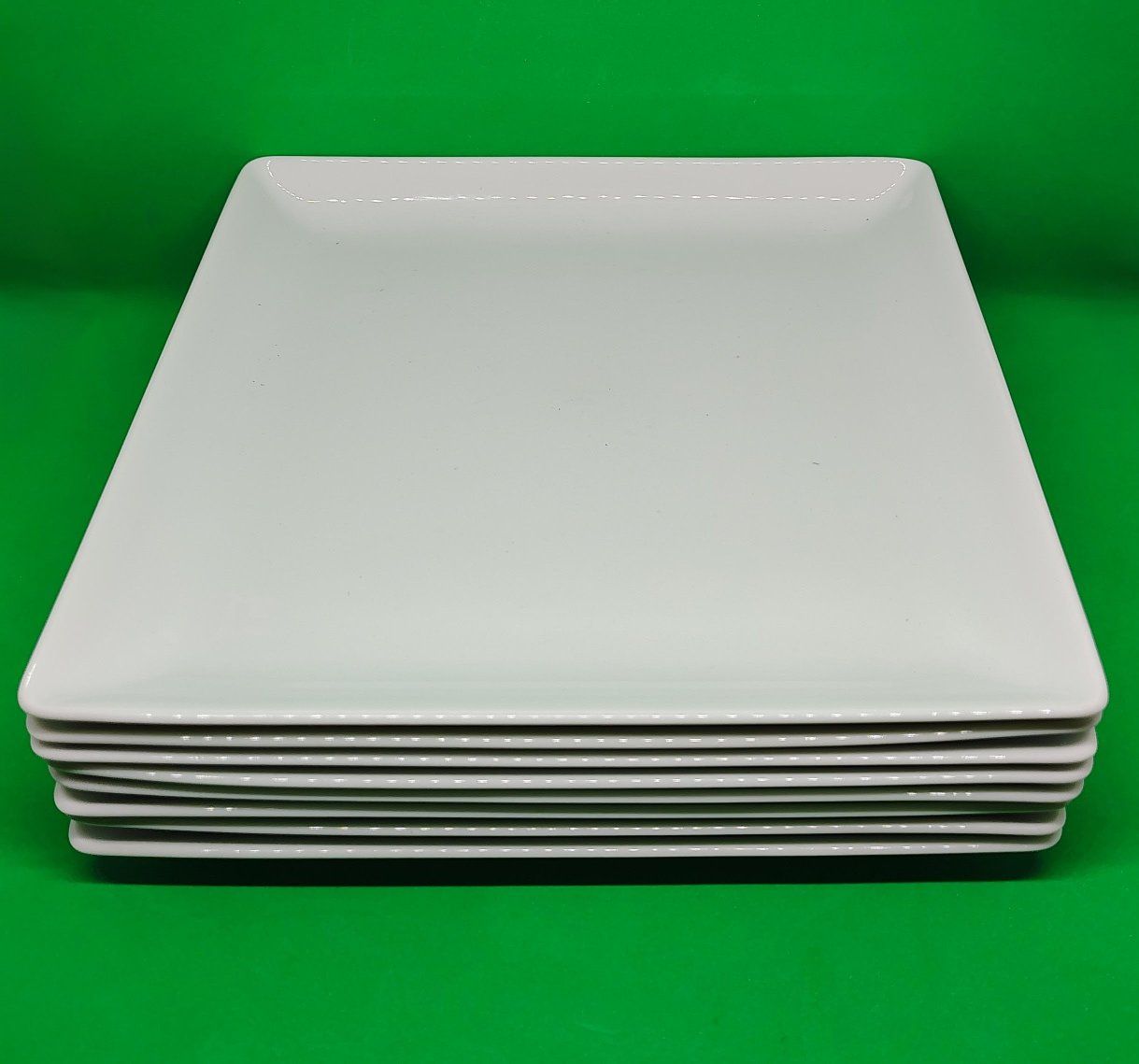Yves Deshoulières Apilco France White Porcelain Square Dinner Plates - Set of 8