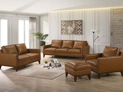 BRAND NEW! Top Grain Leather Caramel Sofa