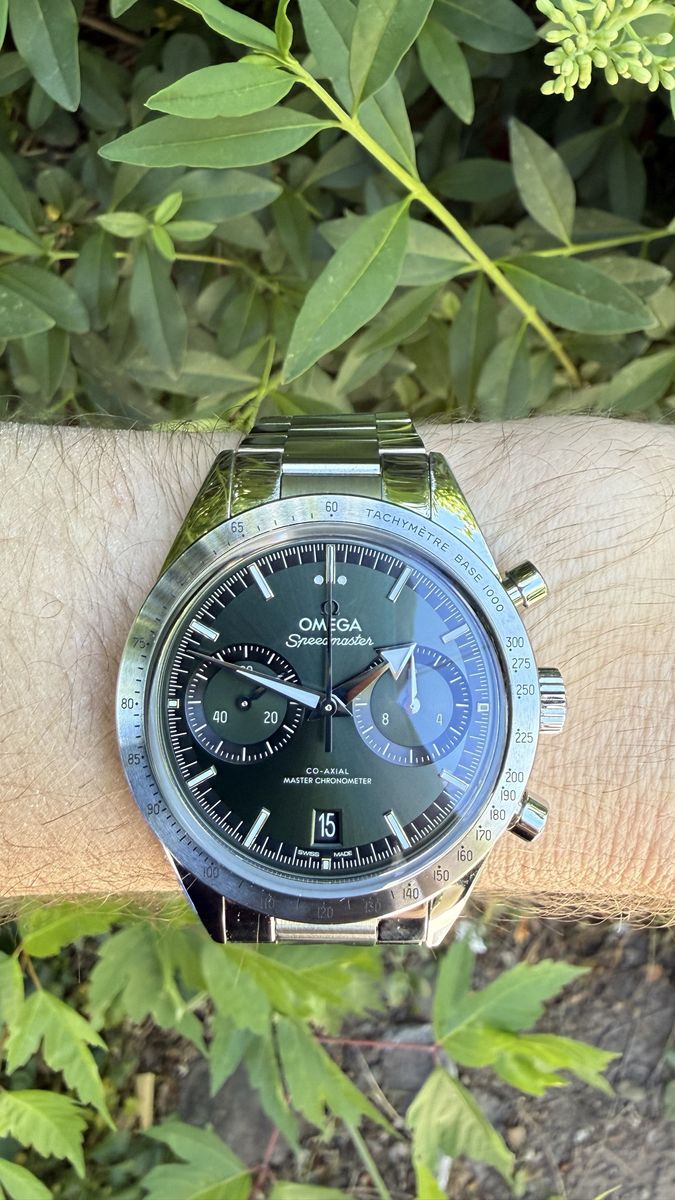 Omega Speedmaster ‘57 Watch Chronograph 40mm Green Dial Steel Case and Bracelet