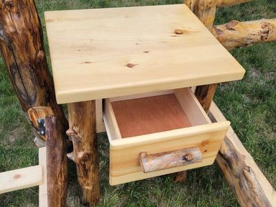 Log cabin style nighstand