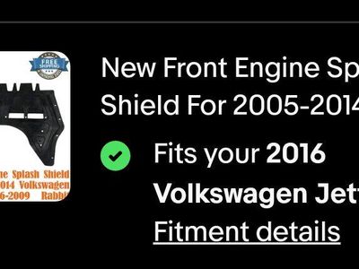 VW Jetta 2005-2016 Rabbit 2006-2009 New Front Engine Splash Shield