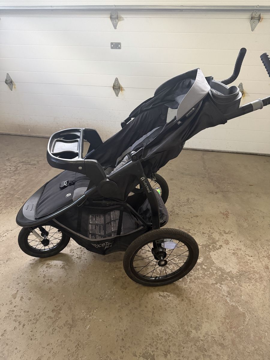 Baby Trend Expedition Jogger Stroller - Black & Gray, Large Wheels, Parent & Child Trays