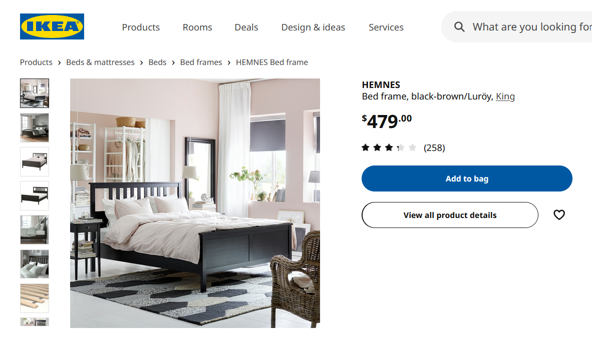 KIng size bed from IKEA comes with Slats great condition!