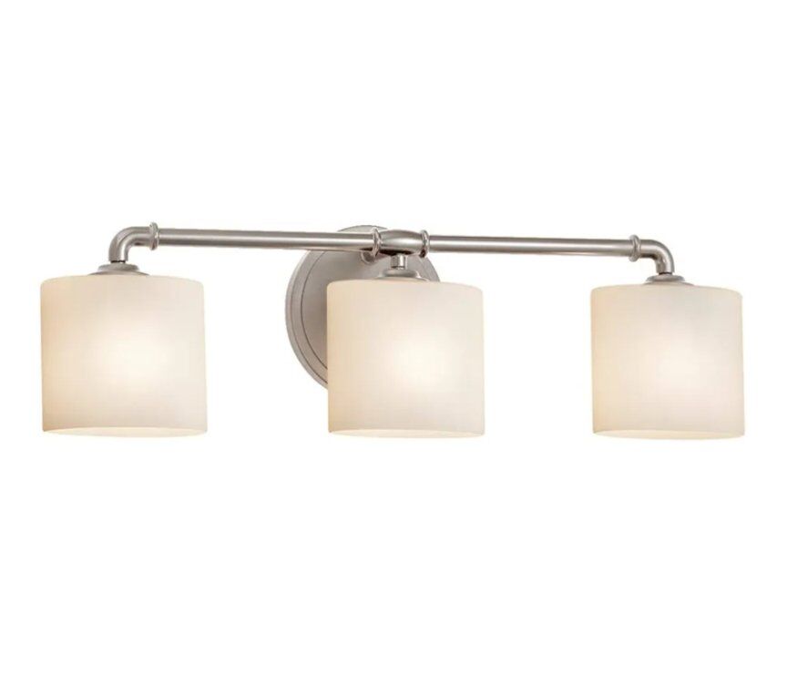 NEW 3 Light Brushed Nickel Bath Bar Wall Light