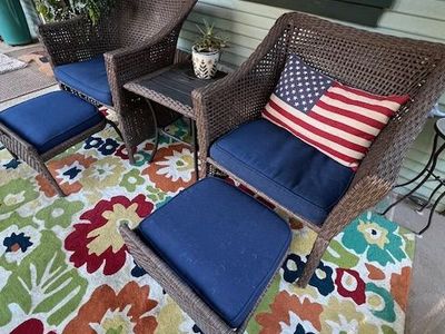 5 Piece Wicker Chair Set