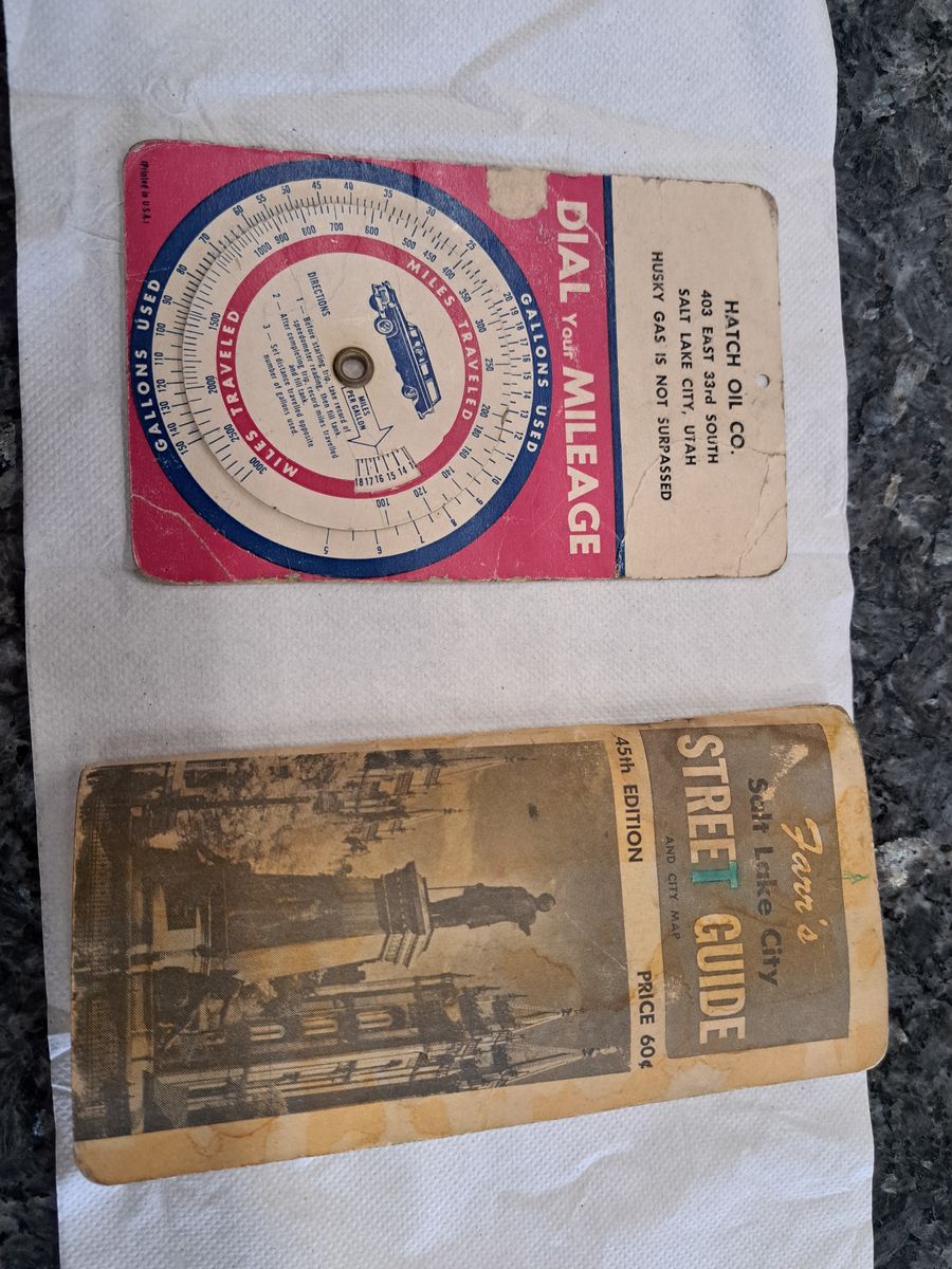 Vintage Salt Lake street guide and Gas Mileage calculator