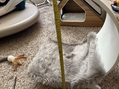 Half moon shape small dog or cat bed with faux fur