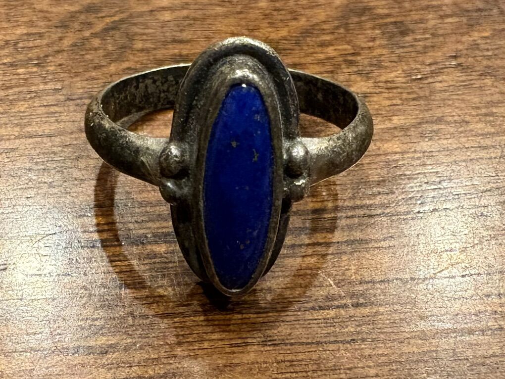 Vintage Sterling Silver Lapis Lazuli Ring Size 7.5
