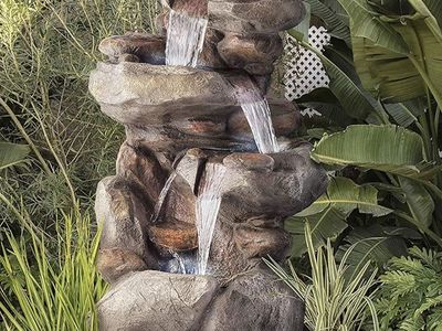 Outdoor Fountain 4-Tier Rock LED 42”(NEW IN BOX)