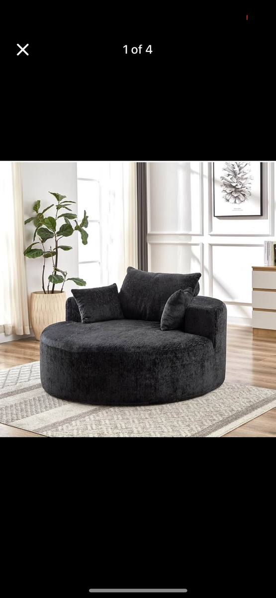 NEW Boneless oversized round chair (black)