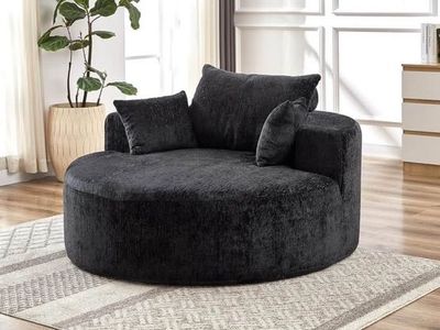 NEW Boneless oversized round chair (black)