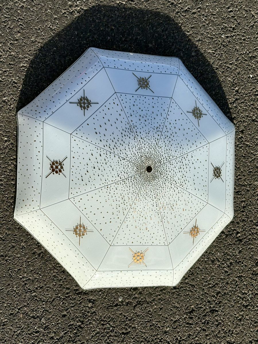 Extra large Mud Century Modern ceiling light shad sconce glass MCM,atomic era umbrella style