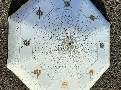 Extra large Mud Century Modern ceiling light shad sconce glass MCM,atomic era umbrella style