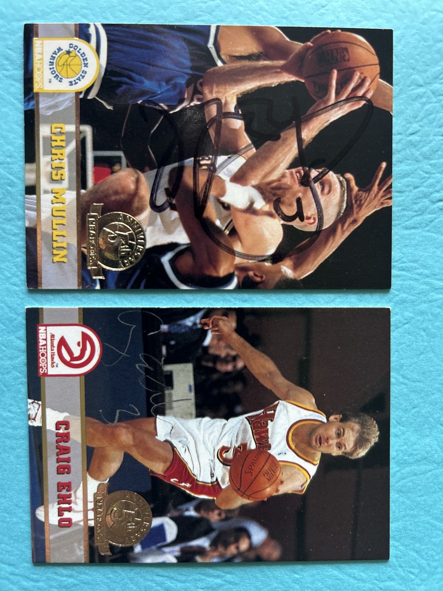 Chris Mullin & Craig Ehlo Autograph 1992 Gold Stamped Hand Signed Hoops