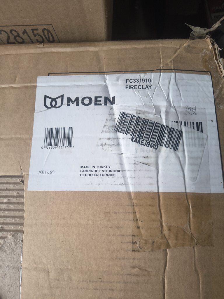Moen FC331910 Fireclay Kitchen Sink Made in Turkey New in Box