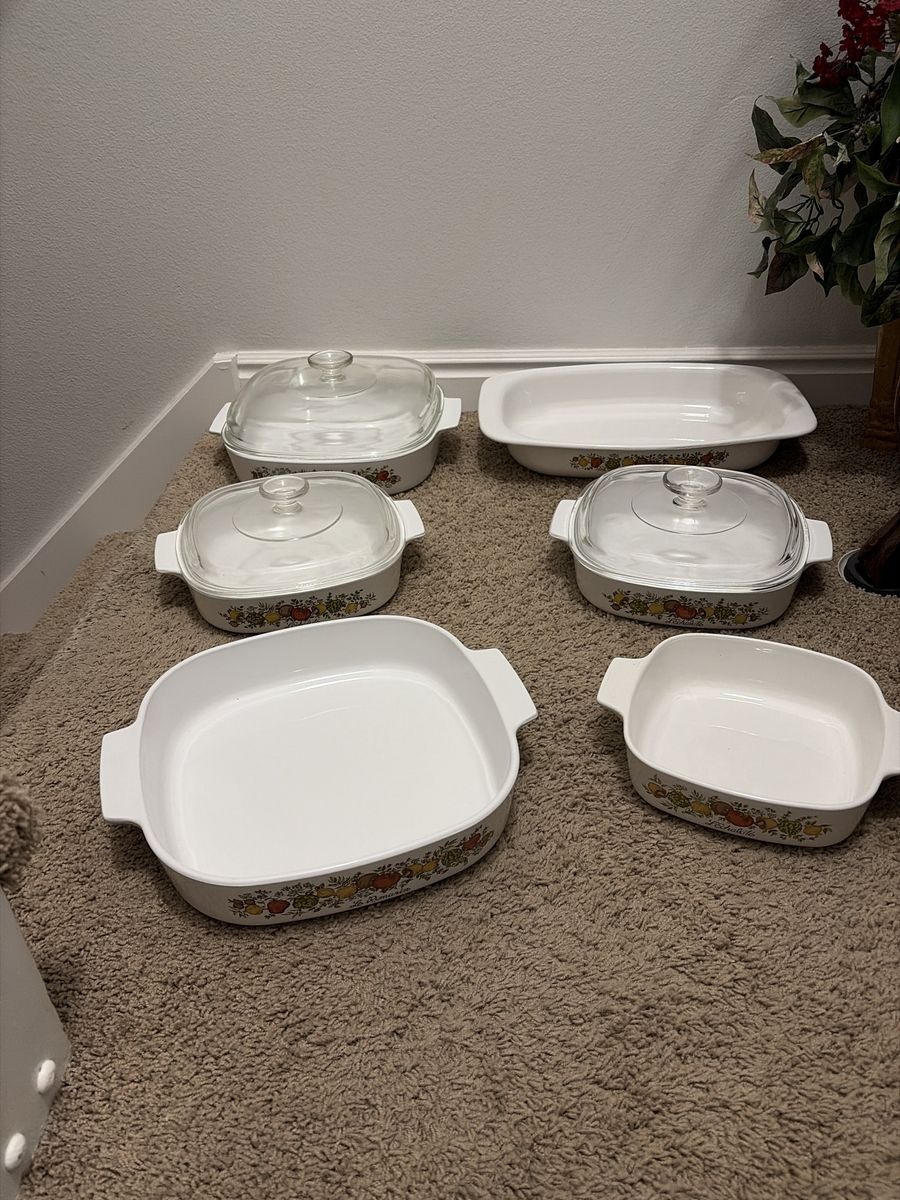 6 Piece Like New Spice Of Life Casserole Dishes