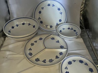 Vintage Hand Painted Italian Pottery Dish Set – Caleca Italy – 19+ Pieces