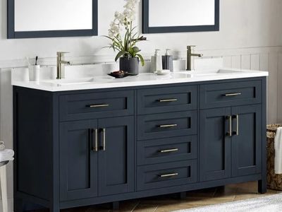 OVE Decors Lakeview 72" Bath Vanity in Blue 1375944 #106962