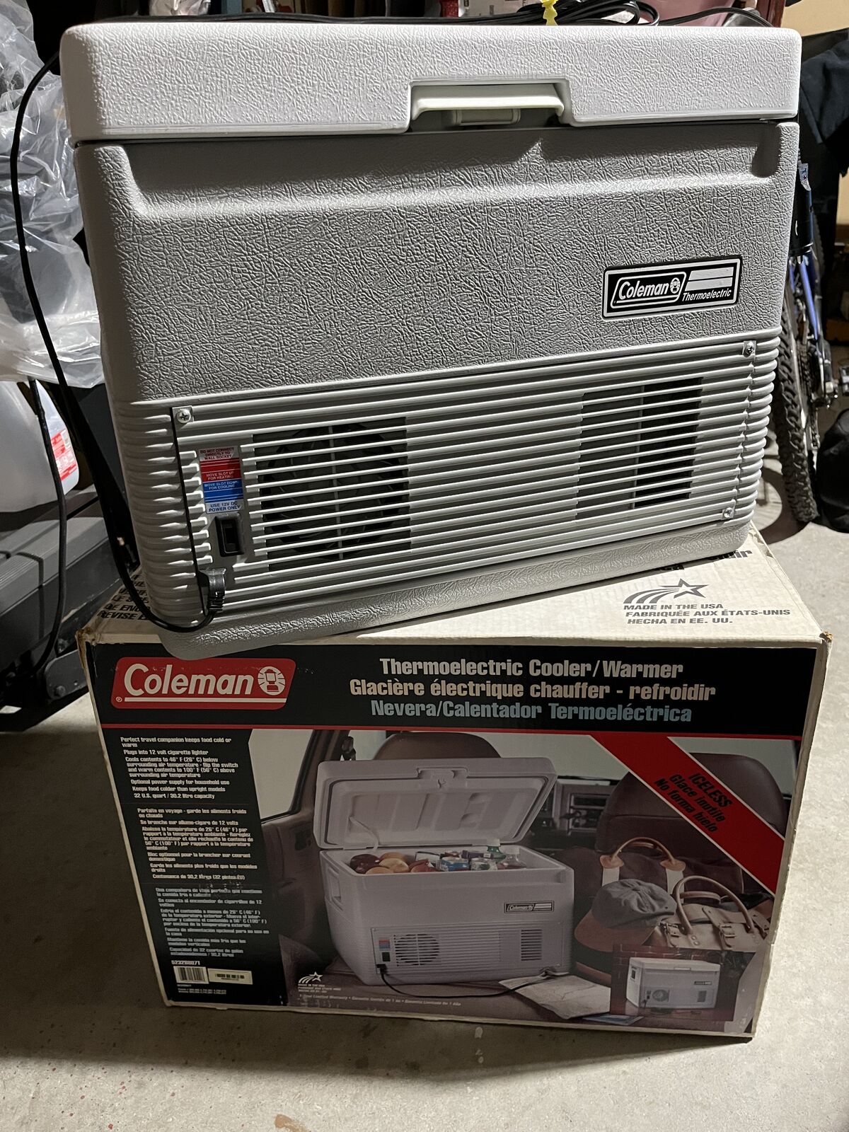 USA Made like new used 32 qts Coleman 12VDC Thermoelectric Cooler/Warmer