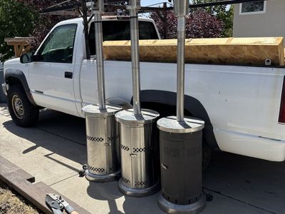 Outdoor Patio Heaters - Set of 3 (2 Stainless Steel, 1 Black) for Backyard or Deck $50 each
