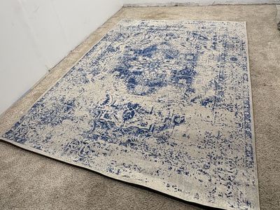 Blue Distressed Area Rug