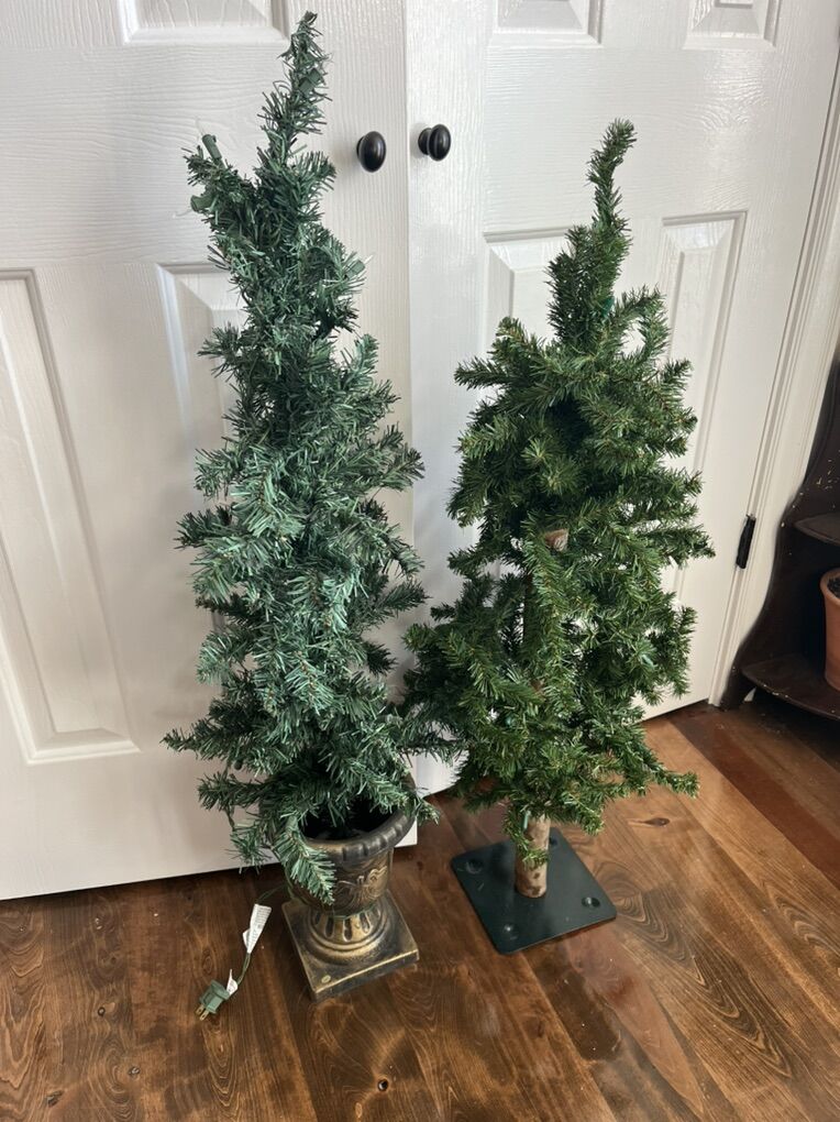 Fake Christmas trees $35 each about 3 1/2-4 feet