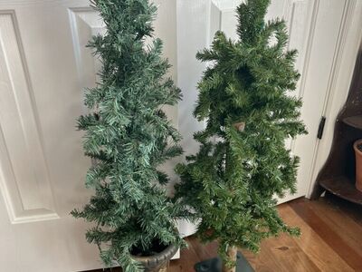 Fake Christmas trees $35 each about 3 1/2-4 feet