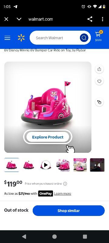 Minnie mouse bumper car