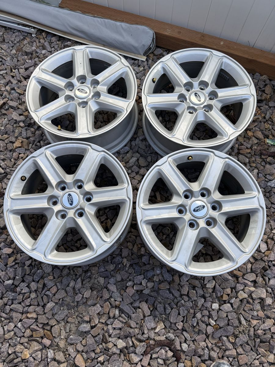 Ford Silver 15" 5-Spoke Wheels - Set of 4, Used OEM