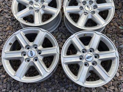 Ford Silver 15" 5-Spoke Wheels - Set of 4, Used OEM
