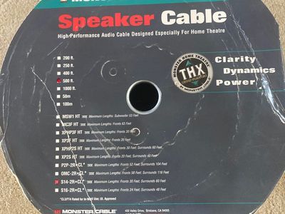 Monster Cable Speaker Wire Home Theatre in-wall