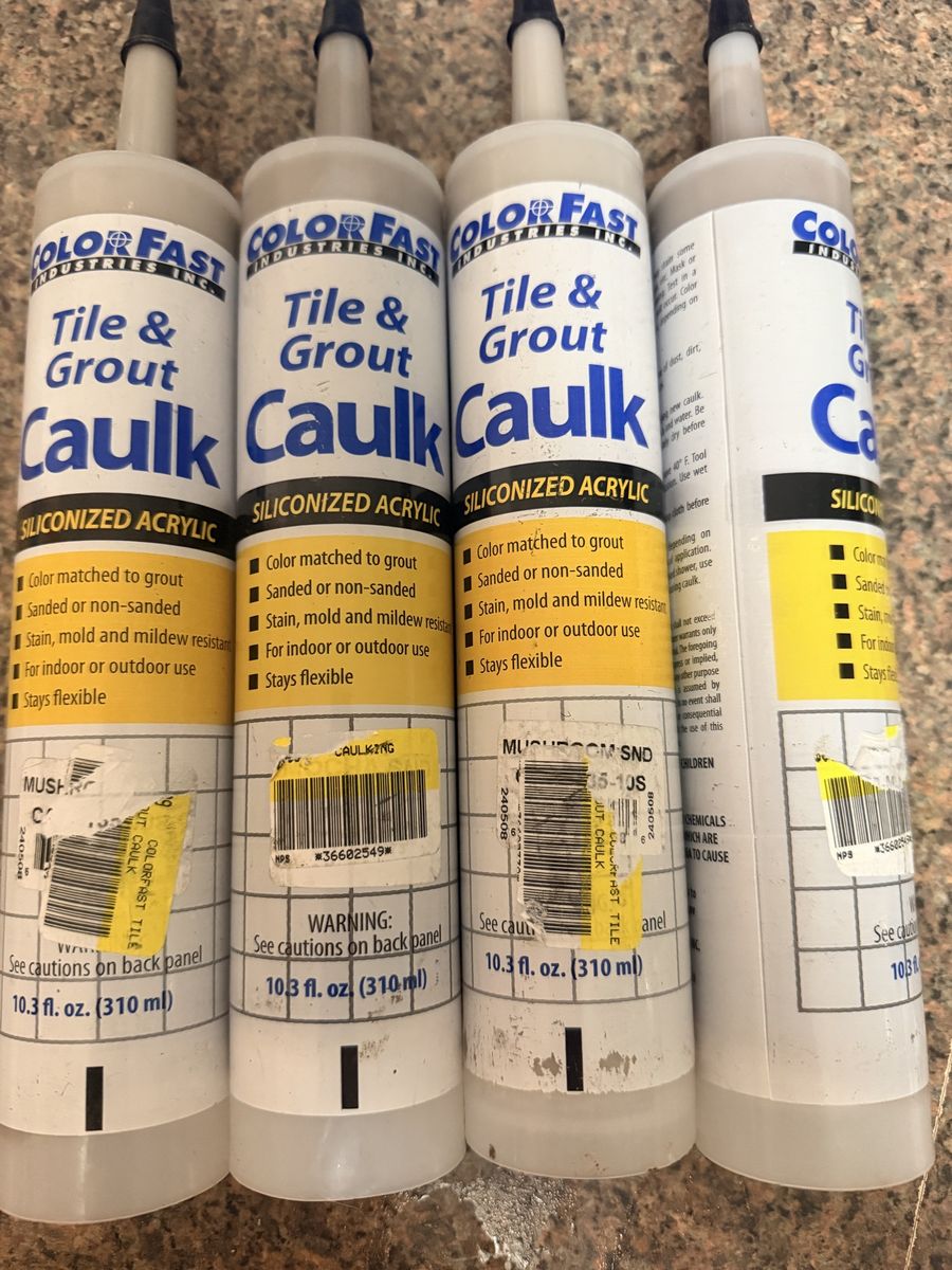 New. ColorFast Tile & Grout Caulk Siliconized Acrylic 10.3 fl. oz. - Set of 4
