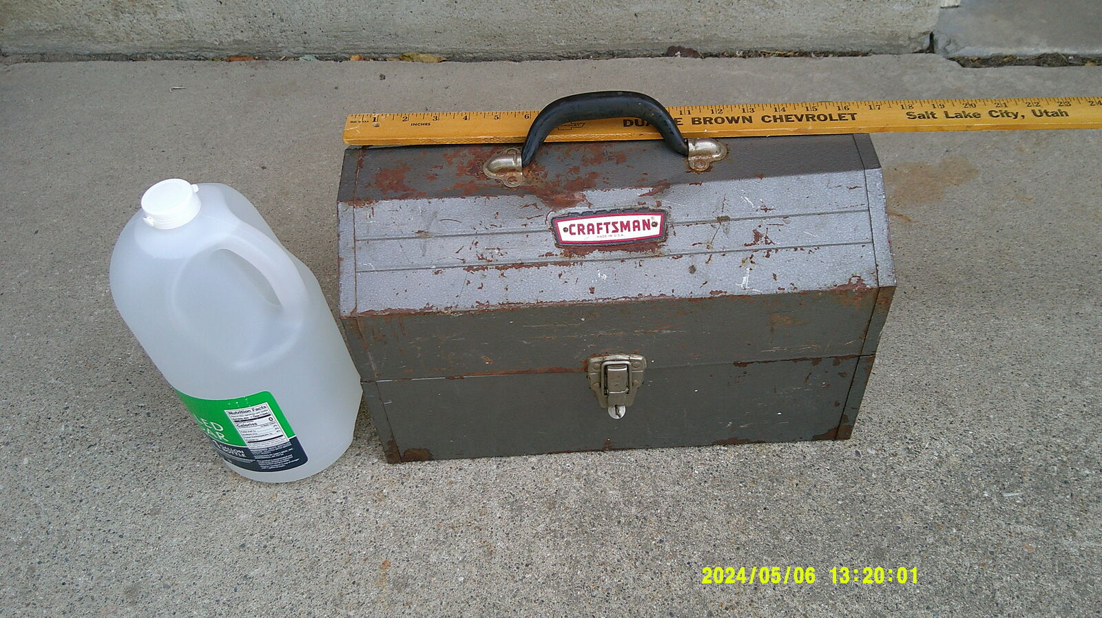 Vintage USA Craftsman Tombstone ToolBox 65351 Metal Cantilever Trays Tool Box $35