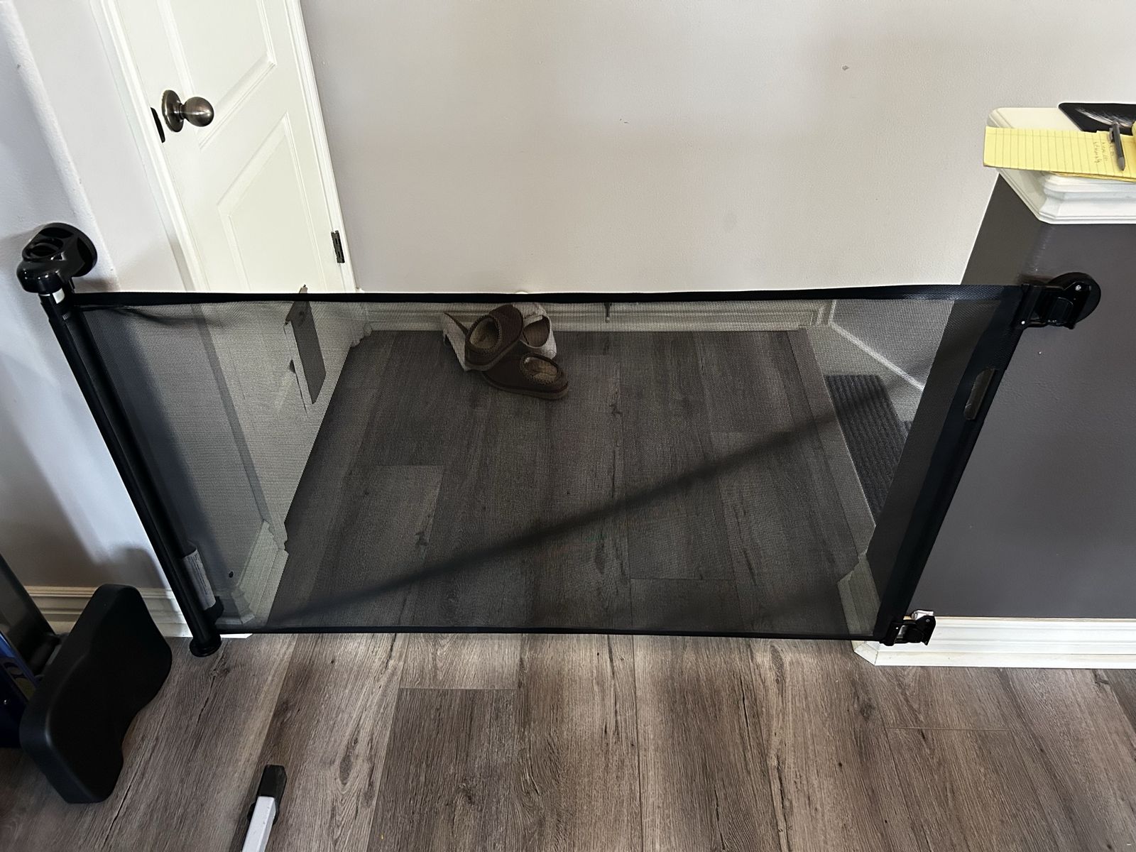 Retractable Safety Gate Black Mesh Pet and Baby Gate