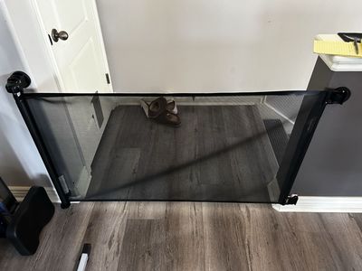 Retractable Safety Gate Black Mesh Pet and Baby Gate